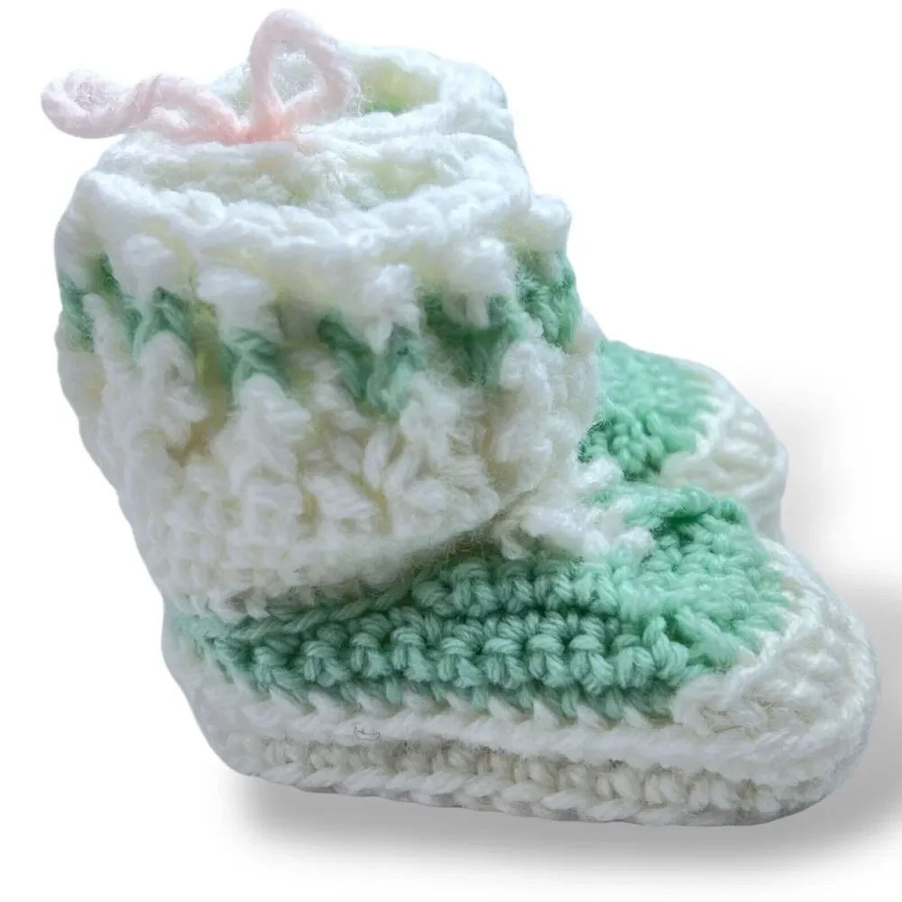 Handmade Aqua Green White 